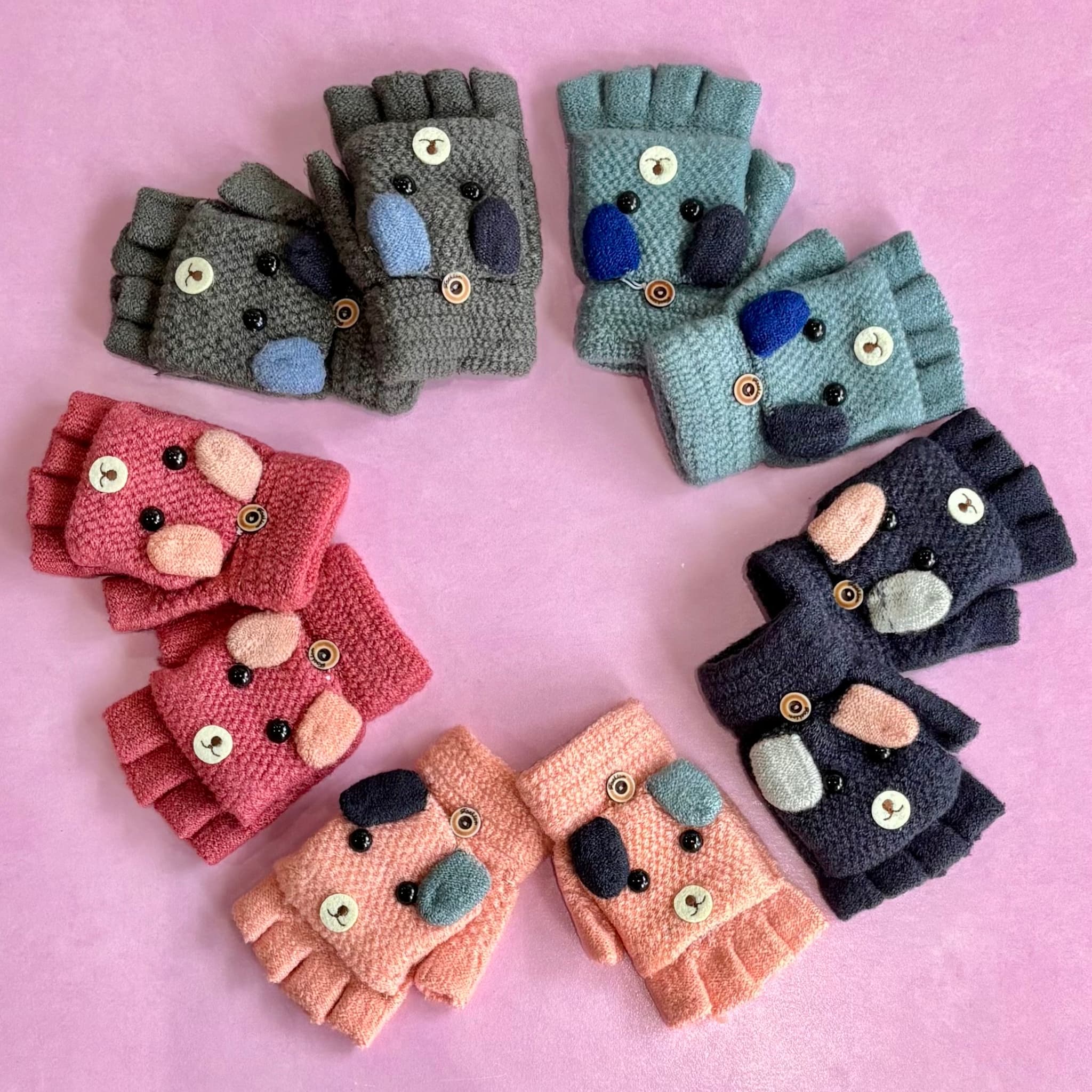 Puppy Pals Fingerless Mittens