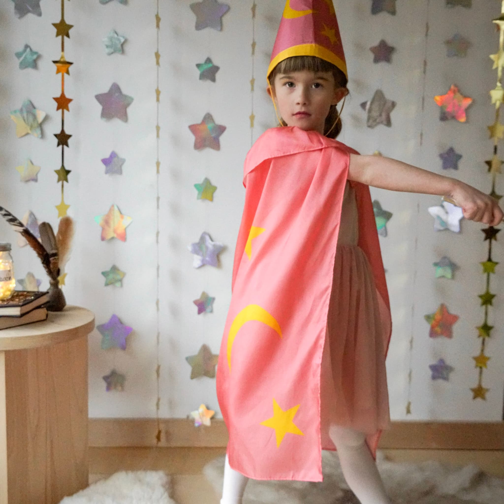 Witch Moon & Stars Silk Cape
