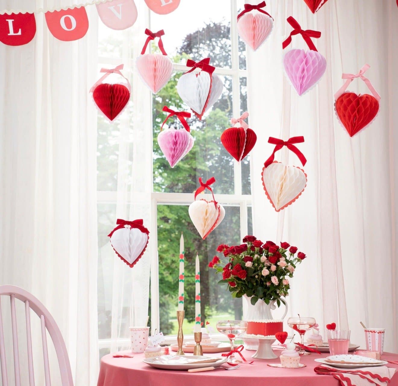 Honeycomb Heart Hanging Decorations