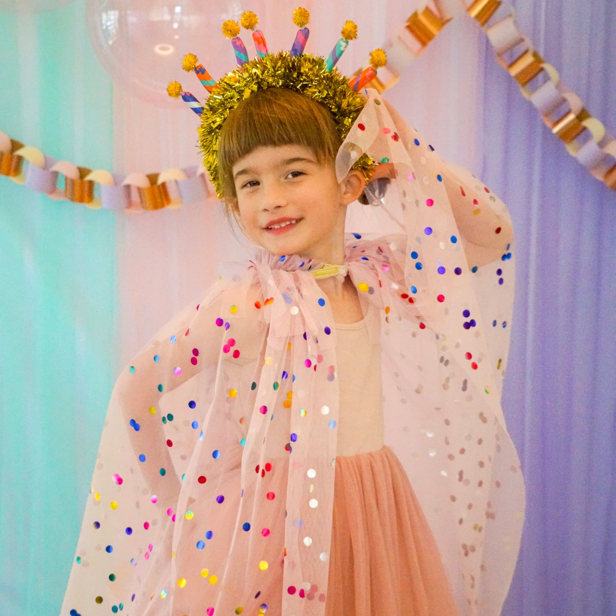 Pink Confetti Celebration Cape
