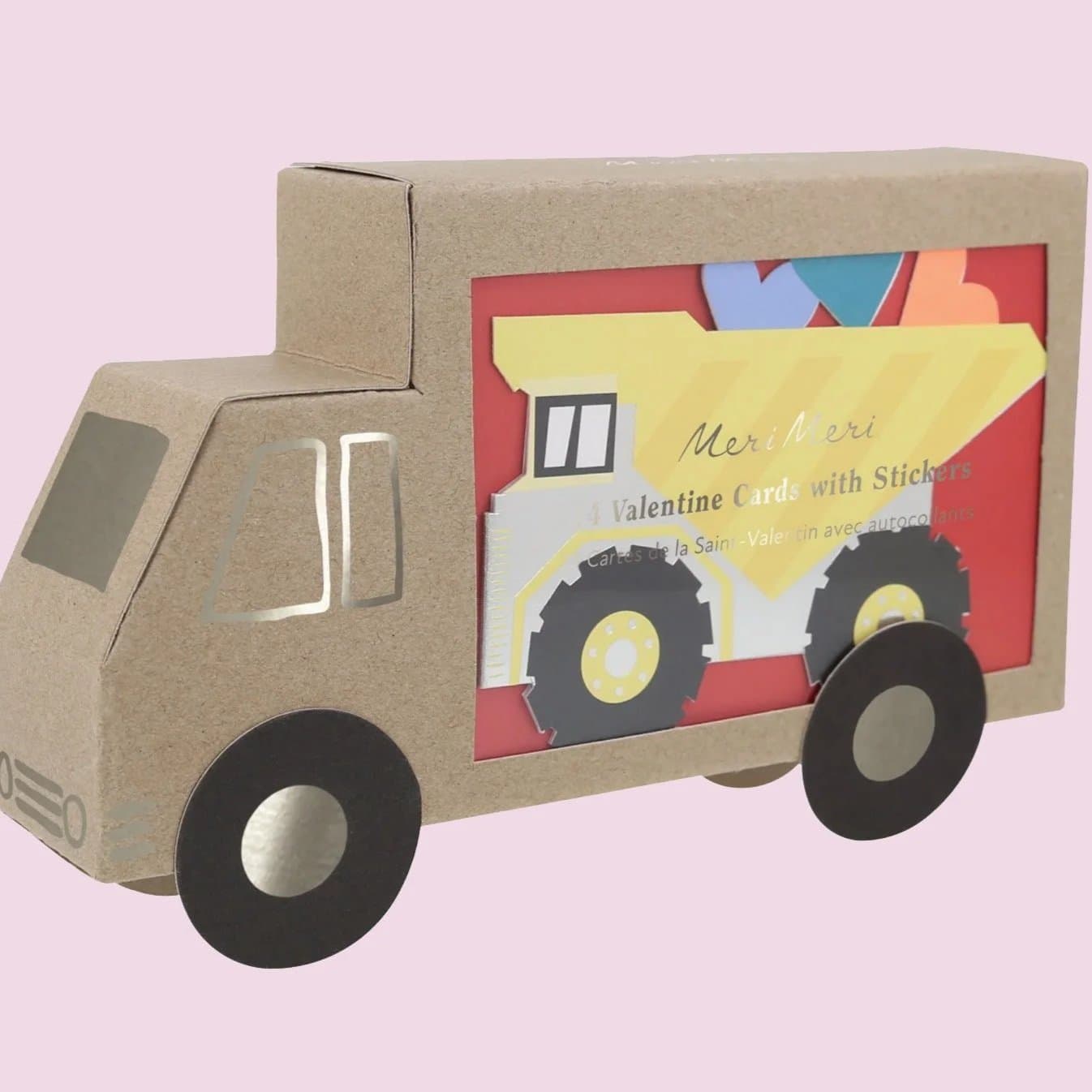 Truck Kids Valentine’s Cards & Stickers Set
