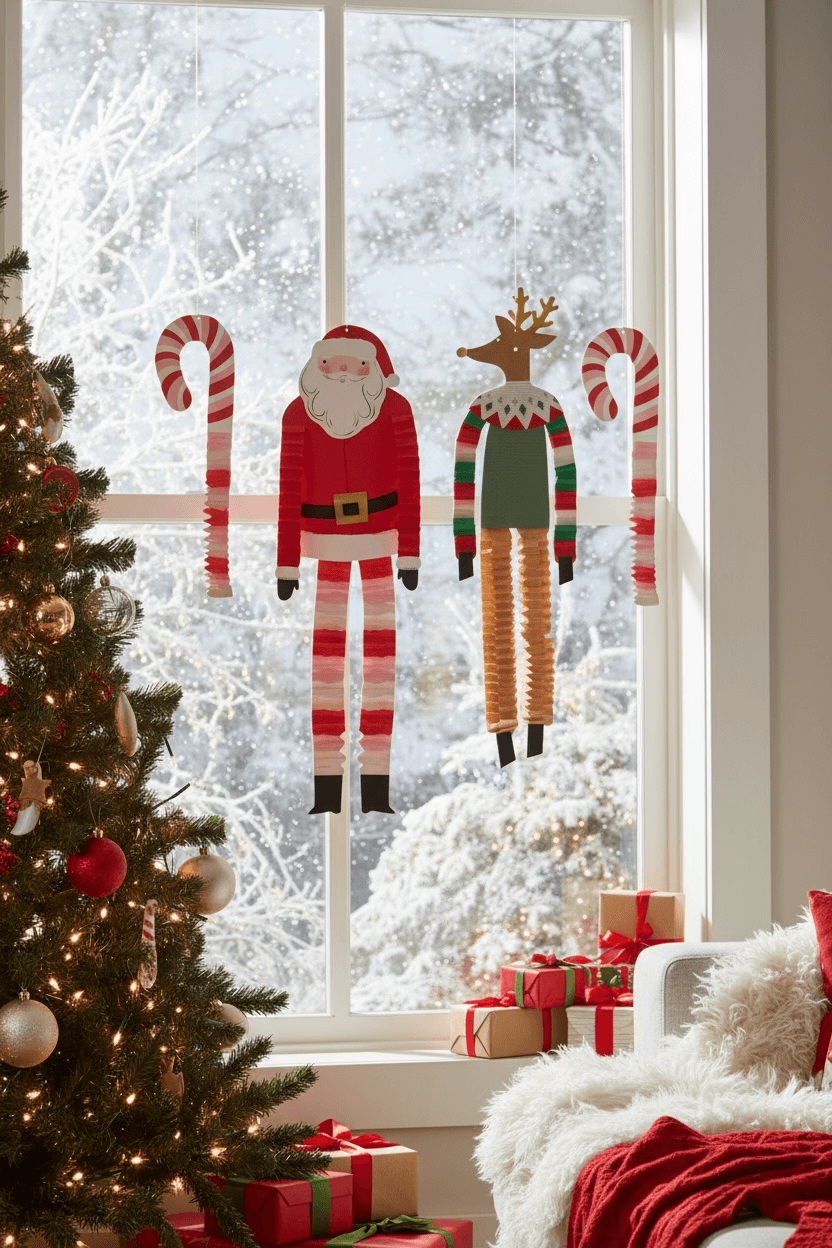 Long Legged Santa & Reindeer Decorations