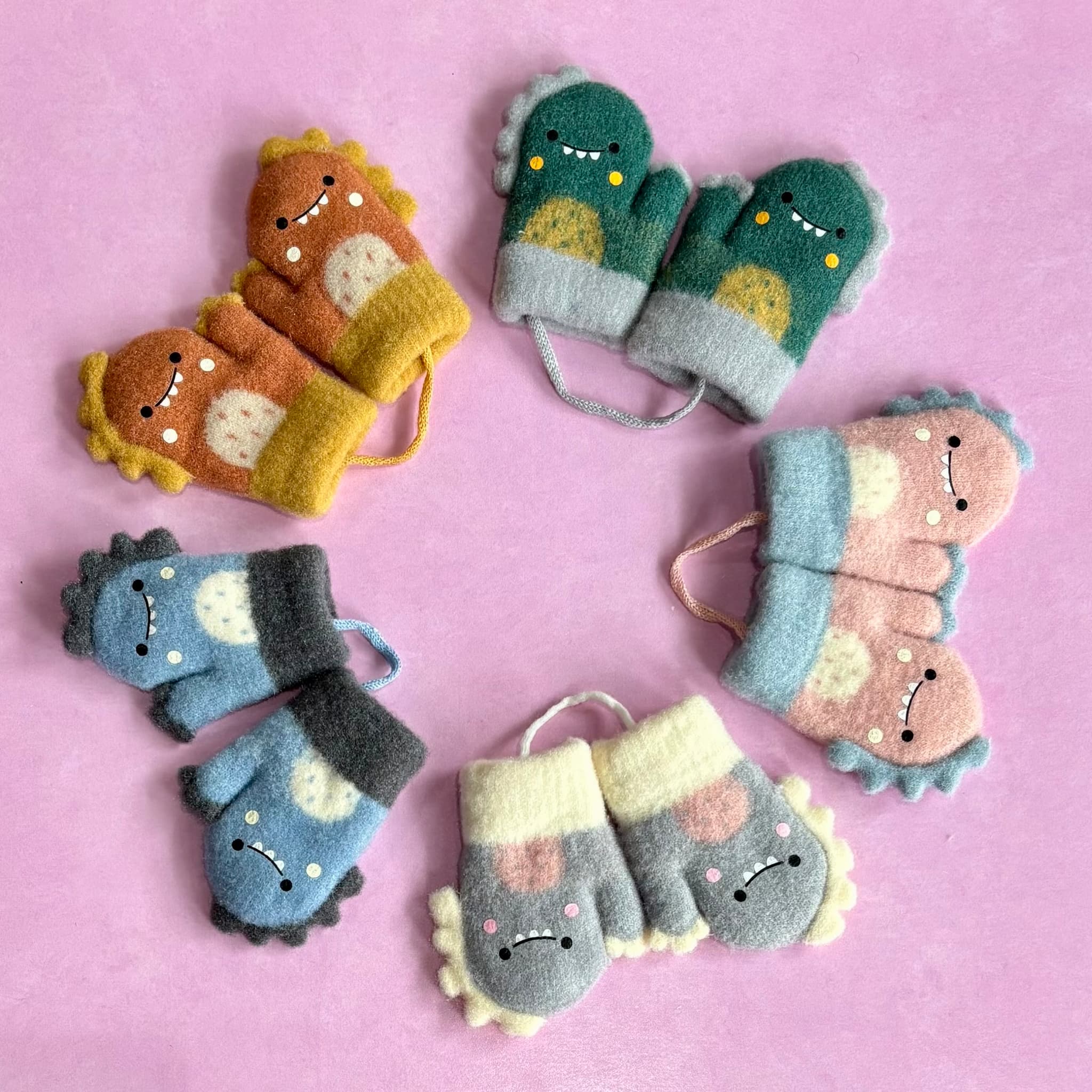 Dino Cozy Mittens